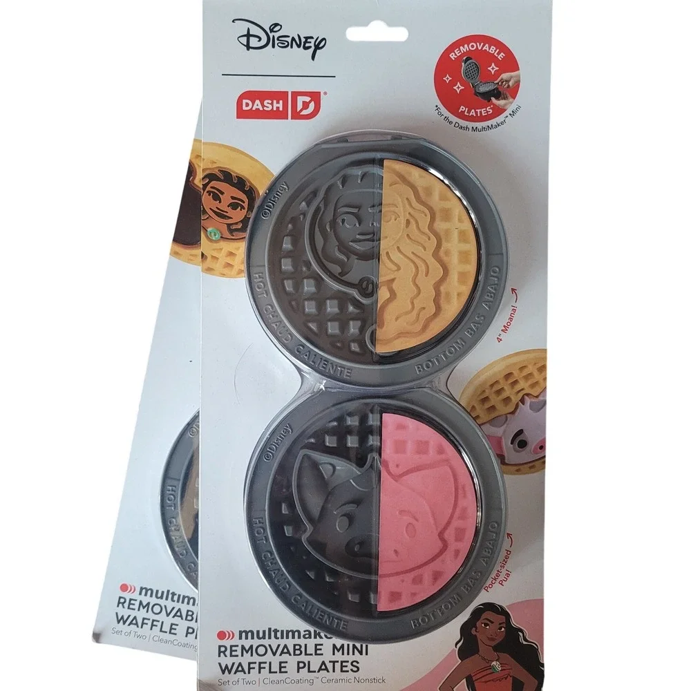 3 Pack Disney‎ Removable Mini Waffle Maker Plates 1-Moana 2-Mickey Minnie Mouse